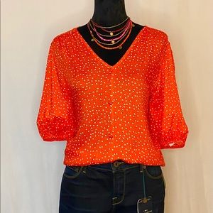 NWT W5 Red Blouse